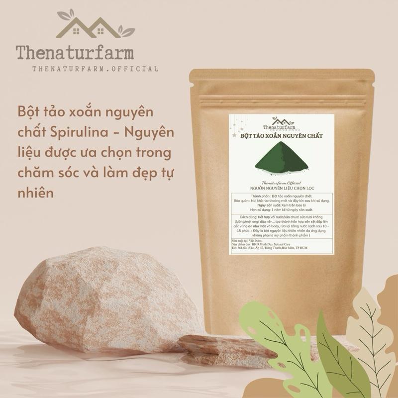 Bột tảo xoắn Spirulina nguyên chất loại 1 Thenaturfarm 50GR Nguyên liệu thiên nhiên hỗ trợ mờ thâm sáng da giảm mụn cải thiện da xỉn màu