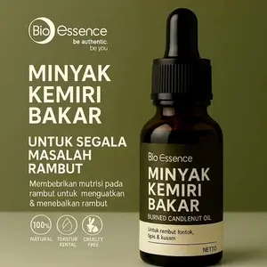 Bio Essence Minyak Kemiri Bakar Original Asli 60ml - Untuk Penumbuh Rambut Jenggot Kumis Alis Mencegah Uban Skin and Haircare