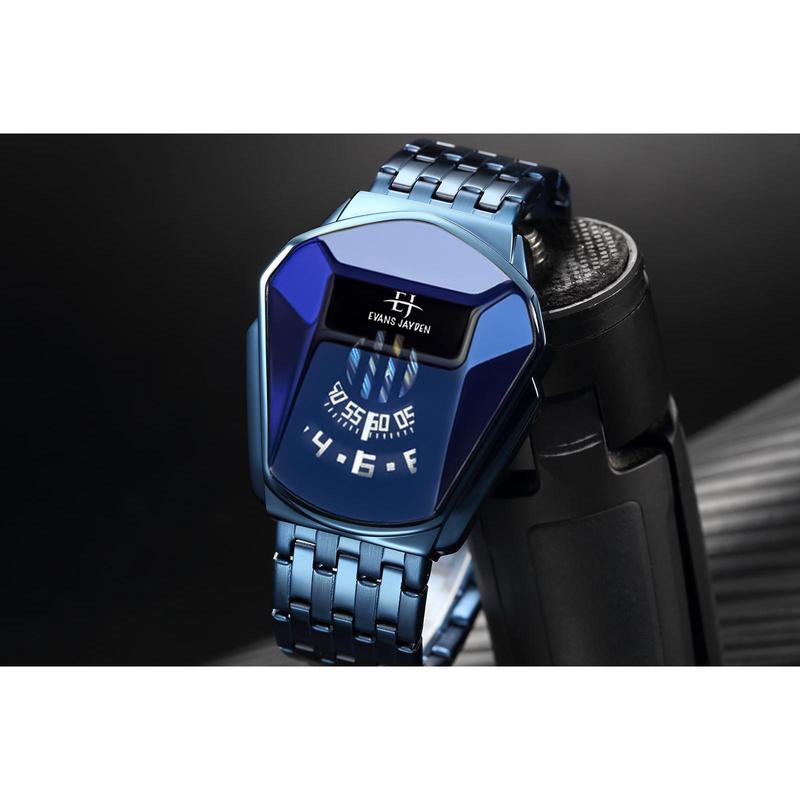 DISKON  Evans Jayden Jam Tangan Pria 9953-1 Rantai Stainless Steel Analog Sapphire Glass Water Resistant 5ATM Watches Kaca 2