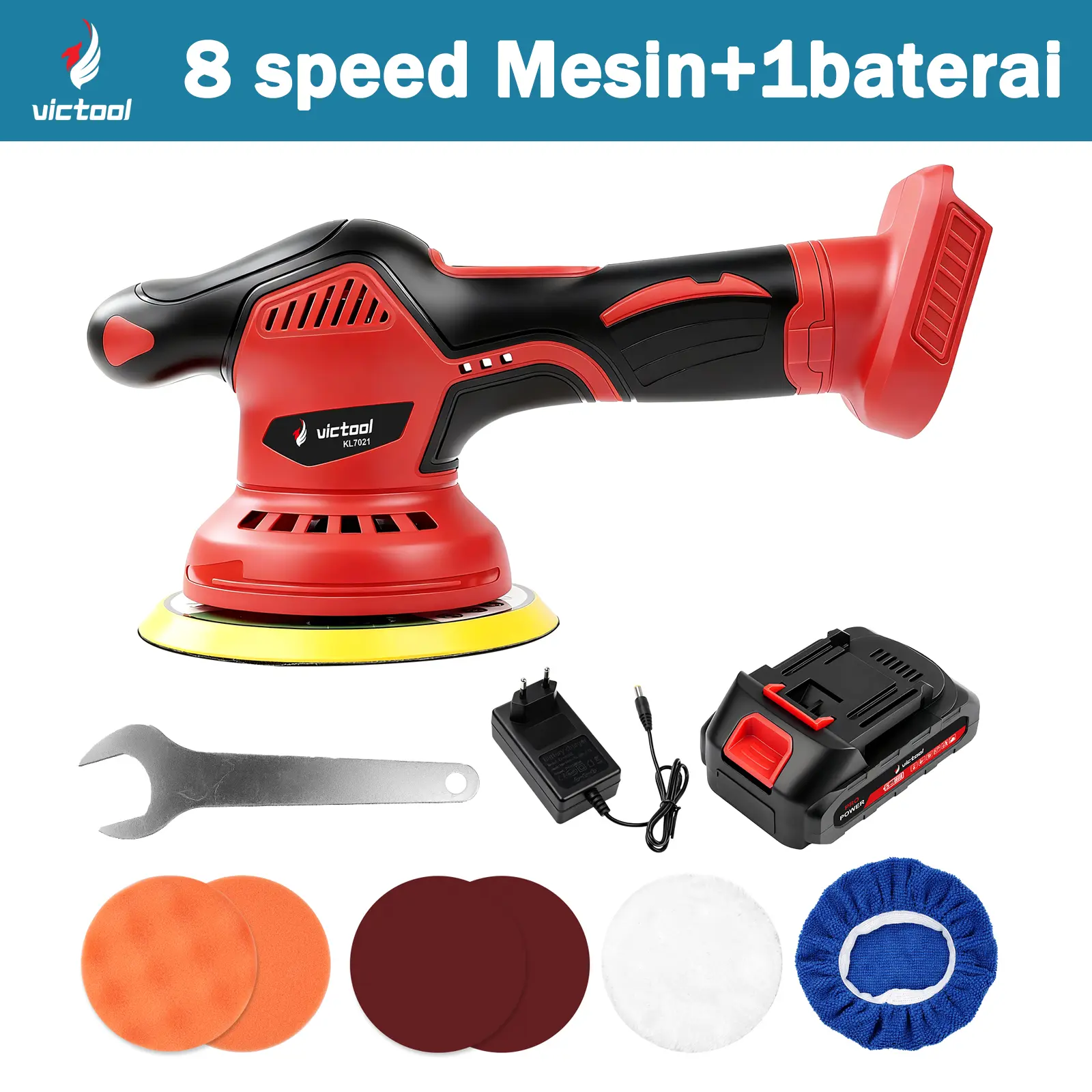 8 speed mesin+1 baterai