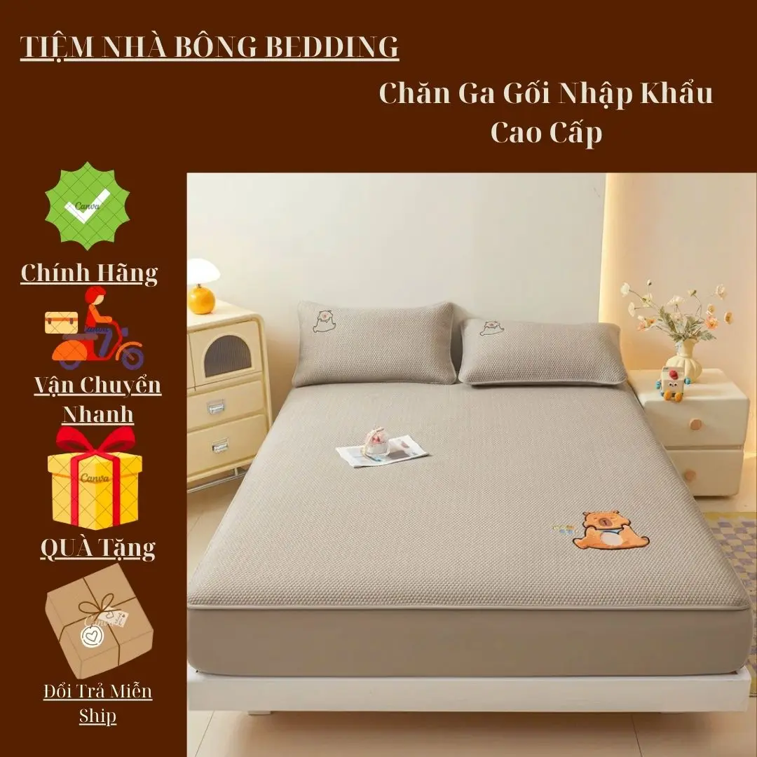 Bộ Ga Gối Chiếu Băng Lạnh Capybara