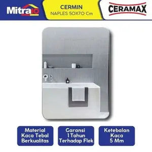 Cermin Kamar Mandi Ceramax Naples Persegi 50x70cm [INCLUDE PACKING KAYU]