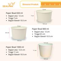 Gambar SEALPAK Paper Bowl Mangkok Kertas Tebal Food Grade | ISI 50 Pcs | 650 ml 800 ml 1000 ml | Polos - 650 ml, Tanpa Tutup dari SEALPAK Kota Administrasi Jakarta Pusat 5 Tokopedia