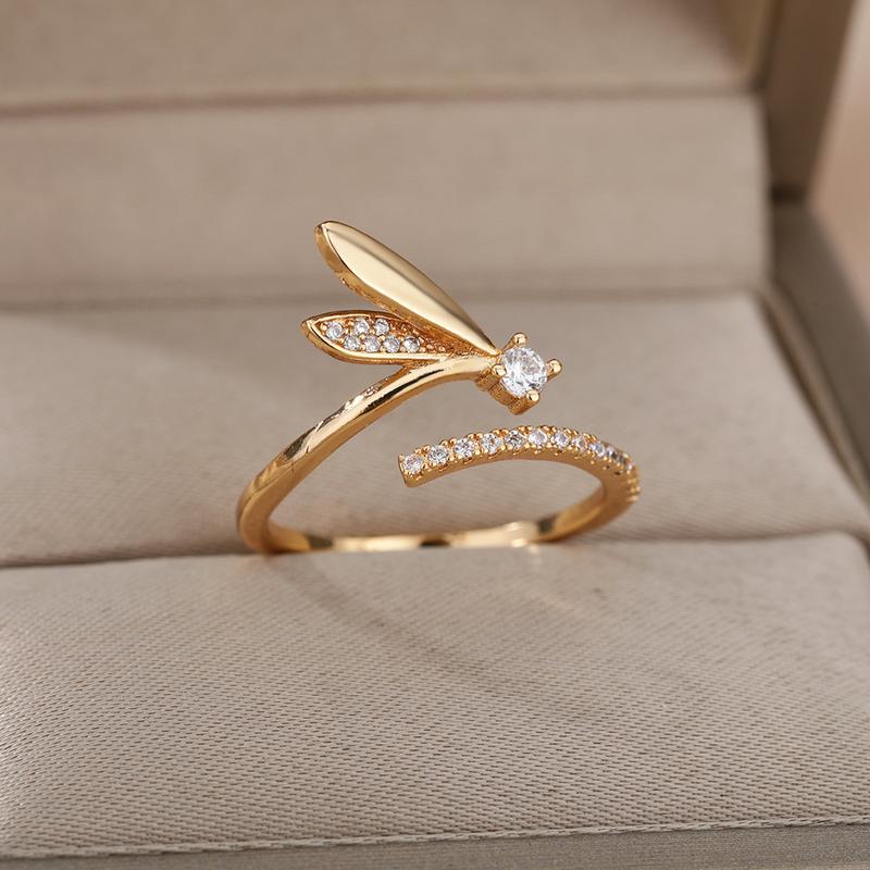 Product Introduction of New Micro Inlaid Zircon Open Ring Female Niche Design Light Luxury Ins High Sense All-Matching Index Finger Ring 9
