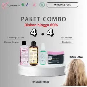 [COMB0 4] PINKSMOTH PAKET SMOOTHING TANPA CATOK BPOM. shampo condi tonic smooth Haircare