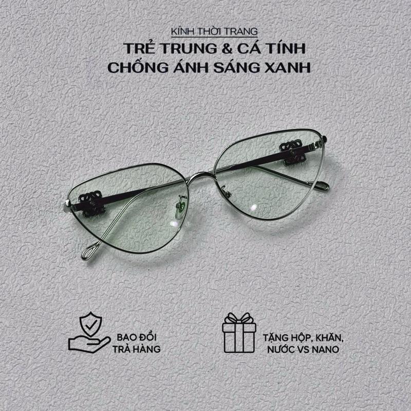 Gọng kính mắt mèo LW1 cao cấp cực sang chảnh Women Voi (tặng nước rửa kính cao cấp)
