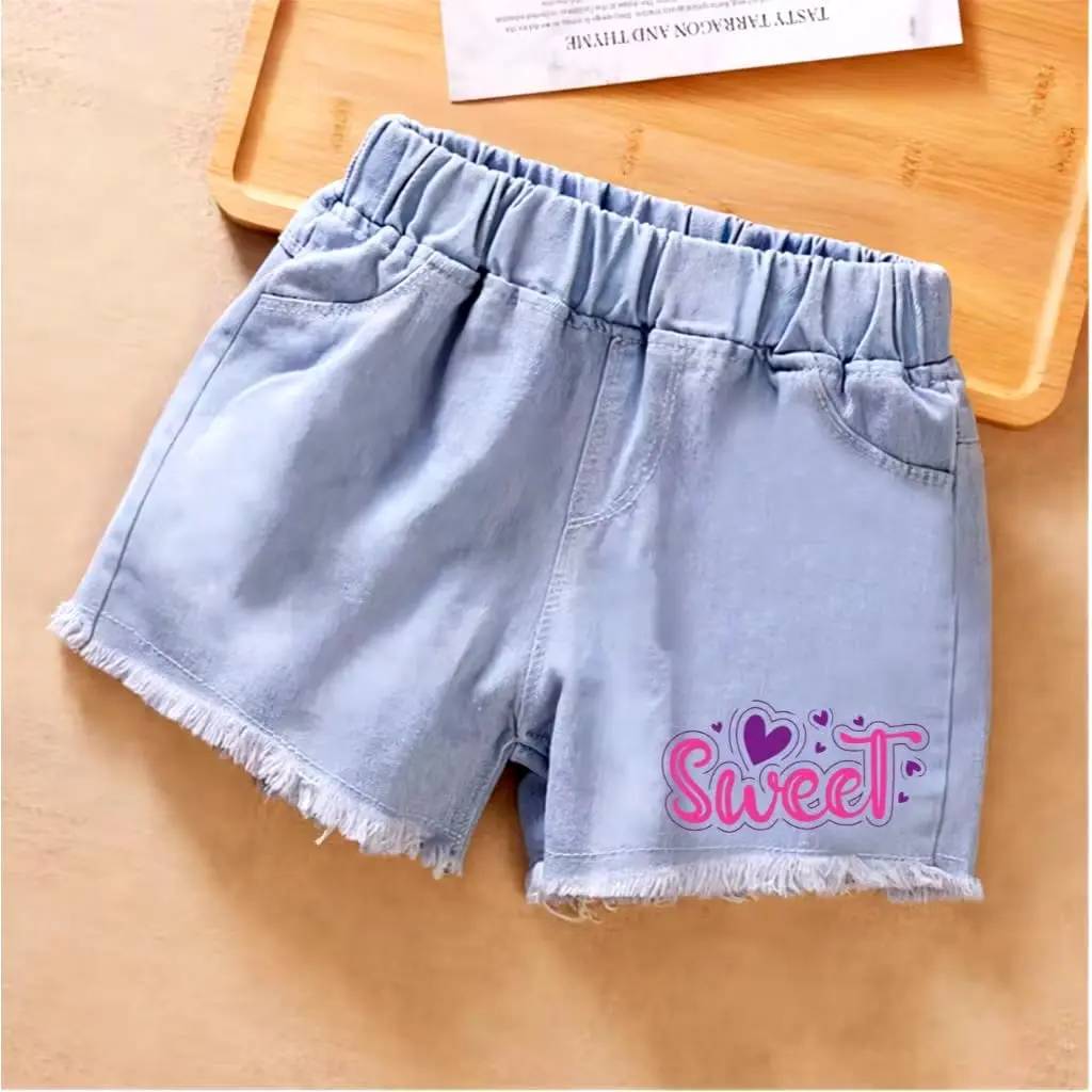 Celana Pendek Anak Perempuan Jeans Usia 1 2 3 4 5 6 7 8 9 10 11 12 Tahun model rawis