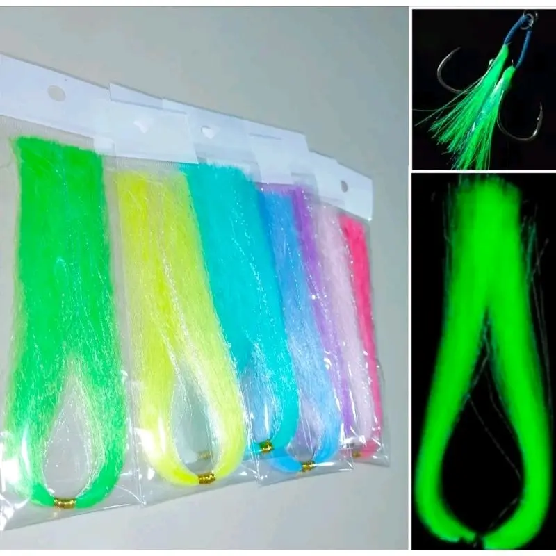 SERAT KAIN SUTRA AGOGO/SKTL/SKTOP GID - Umpan Glow in the Dark | Umpan GID | Umpan Fosfor | Umpan Glow GID Assist Hook |  Bulu Mutiara Gid Bulu Mutiara Aurora Threads bulu mutiara stella   Benang Kilat Firelock  Bulu mutiara Asari Gid  Umpan GID