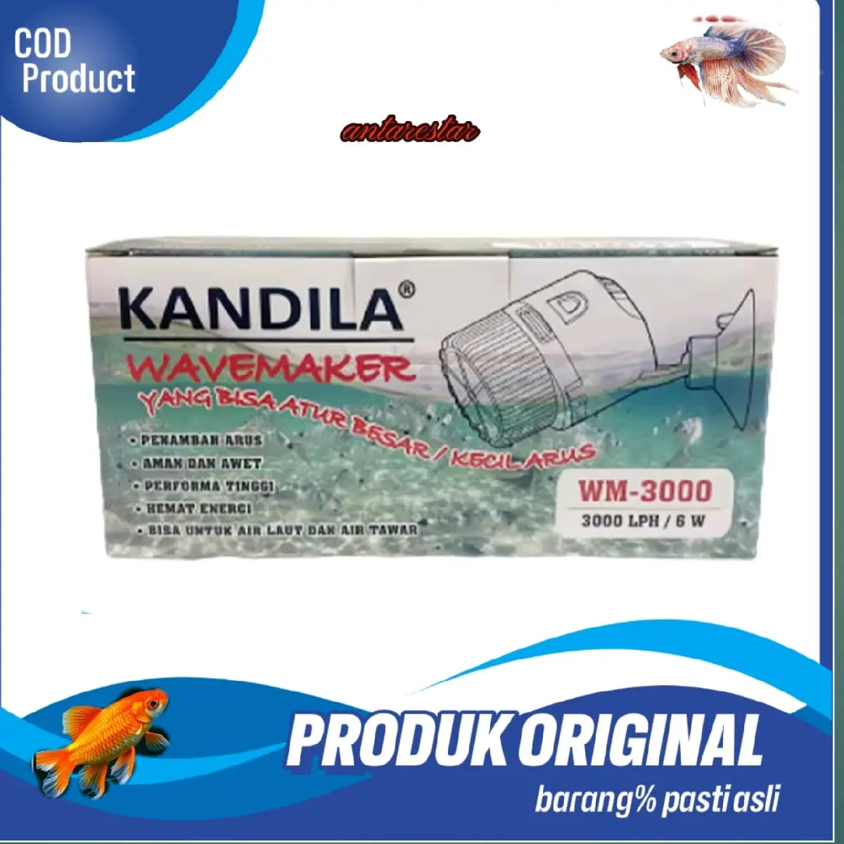 KANDILA WM - 3000 Wave Maker Aquarium Pembuat Arus Ombak Gelombang Air