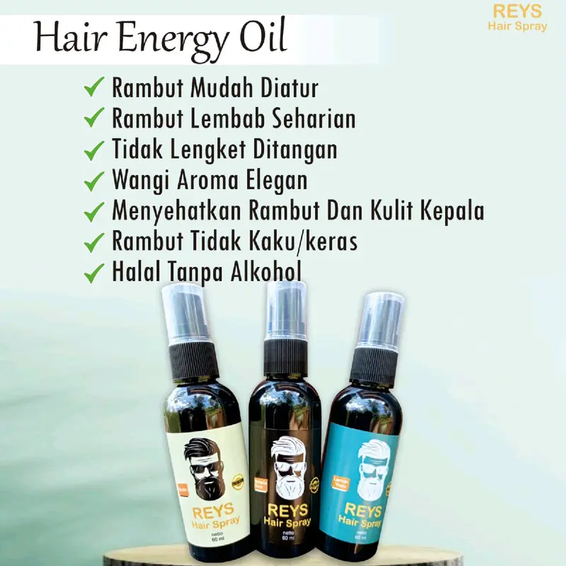 Minyak rambut Reys Hairspray 60ml minyak rambut pria perawatan rambut kasar klimis Pomade 2