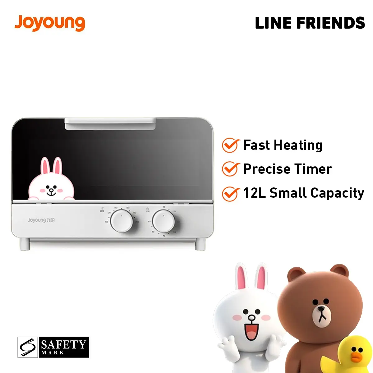 Joyoung Line Cony Classic White Oven 12L | Multifunctional Mini Baking Oven