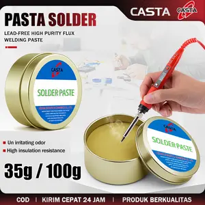 CASTA Lead-Free No-Clean Solder Paste 35g/100g｜Pasta Solder Stabil Untuk Pengelasan Komponen Elektronik, Kawat, Stainless Steel & PCB