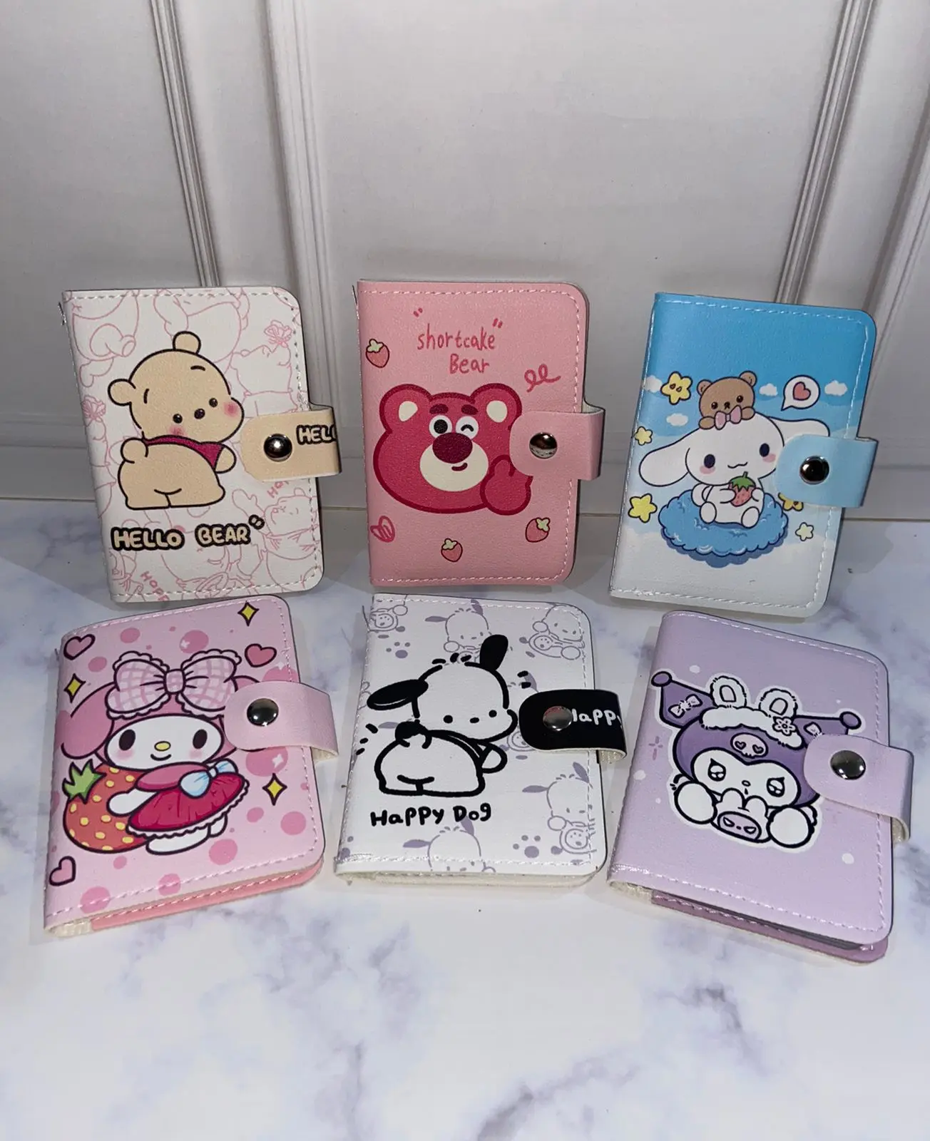 Dompet Kartu Kulit Sintetis Karakter Sanrio Lotso Pooh Pocha