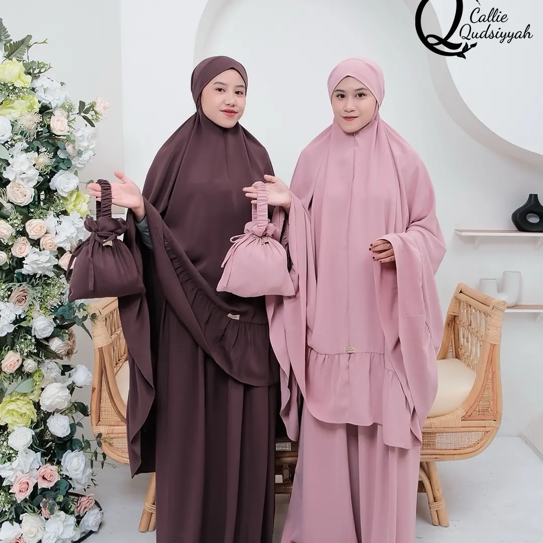 Qudsiyyah - Mukena Humairah Premium Silk - Mukena Silky Premium -Mukena 2n1 mewah - Mukena silk adem dan dingin