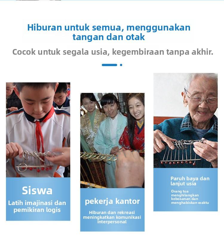 Mainan Logika Logam 24 PCS,Melatih logika berpikir dan kemampuan matematika，Cocok untuk anak usia 3-13 tahun，perlengkapan pemenang turnamen cerdas dunia