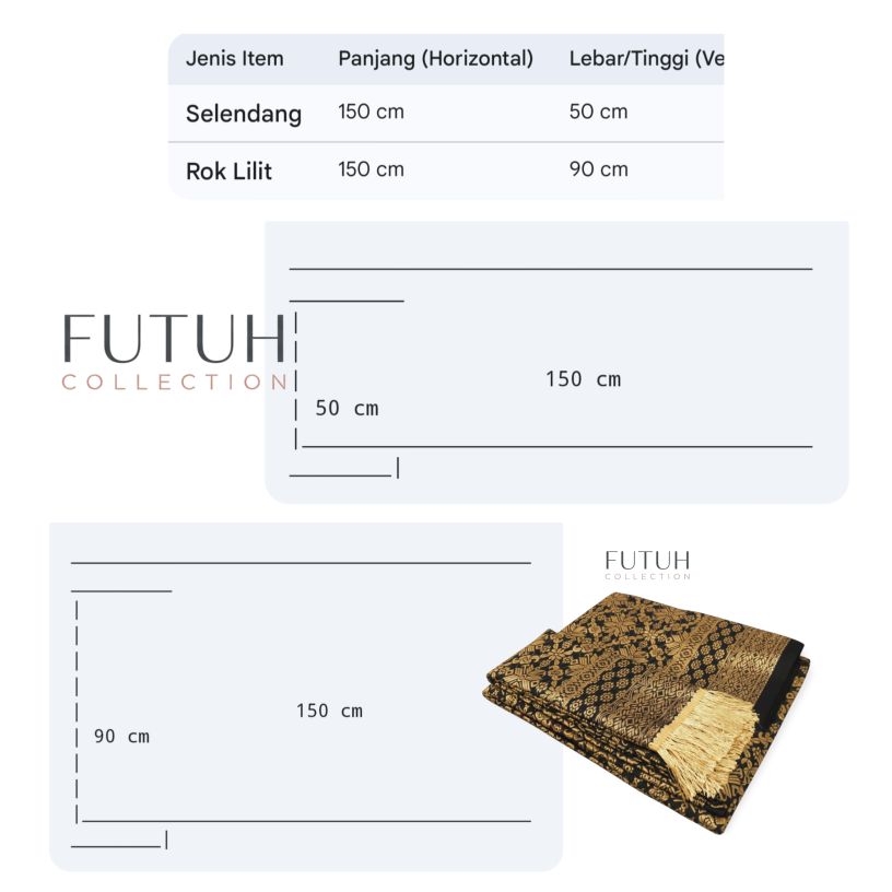 SET ROK LILIT+SELENDANG/ ROK SONGKET DAN SELENDANG AKSESORIS WANITA MELAYU SONGKET LILIT DENGAN SELENDANG