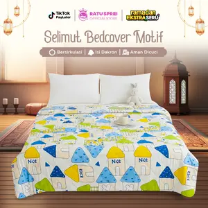 RATU - Selimut Bedcover Katun Microtex + Dacron Motif Estetik 120x200 160x200 180x200 [KTB 12]