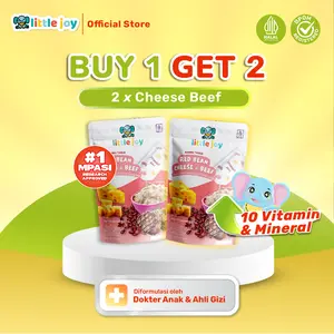 Little Joy Meatmix Twin Pack - Red Bean Cheese & Beef 22 gr @ 2 pcs | Bubuk Tabur untuk MPASI 6 Bulan | Kaya Omega 3 & Zat Besi | daging sapi keju asli | Aman Tanpa Gula & Garam | Praktis dan Bergizi | Tinggi Nutrisi