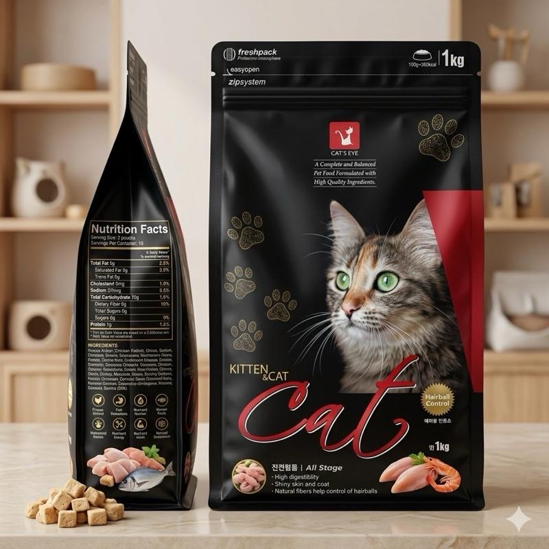 Cat's Eye Thức Ăn Cho Mèo Kitten & Cat 1kg - Hỗ Trợ Kiểm Soát Búi Lông, Dễ Tiêu…