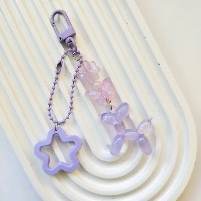 (Glow in the Dark) Gantungan Kunci Poodle Dog Keychain Puppy Lucu Ganci 2