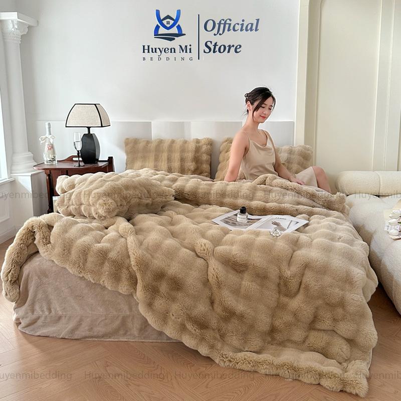 Set chăn ga 4 món nỉ lông cáo cao cấp siêu vip hàng dày dặn vỏ chăn lông được ruột