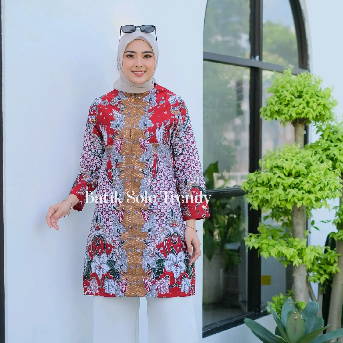 Tunik 01 Tunik/Dress Baju Wanita Lapis Trikot Kain Halus Batik Katun Nyaman - Atasan Muslim Panjang