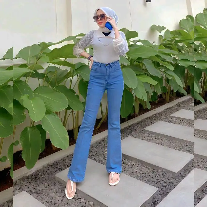 CELANA JEANS CUTBRAY WANITA HAIGWAIST stretch kekinian style Korea panjang cewek