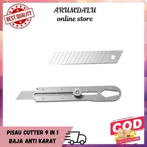 PISAU CUTTER BAJA PEMOTONG MULTIFUNGSI ANTI KARAT 9IN1