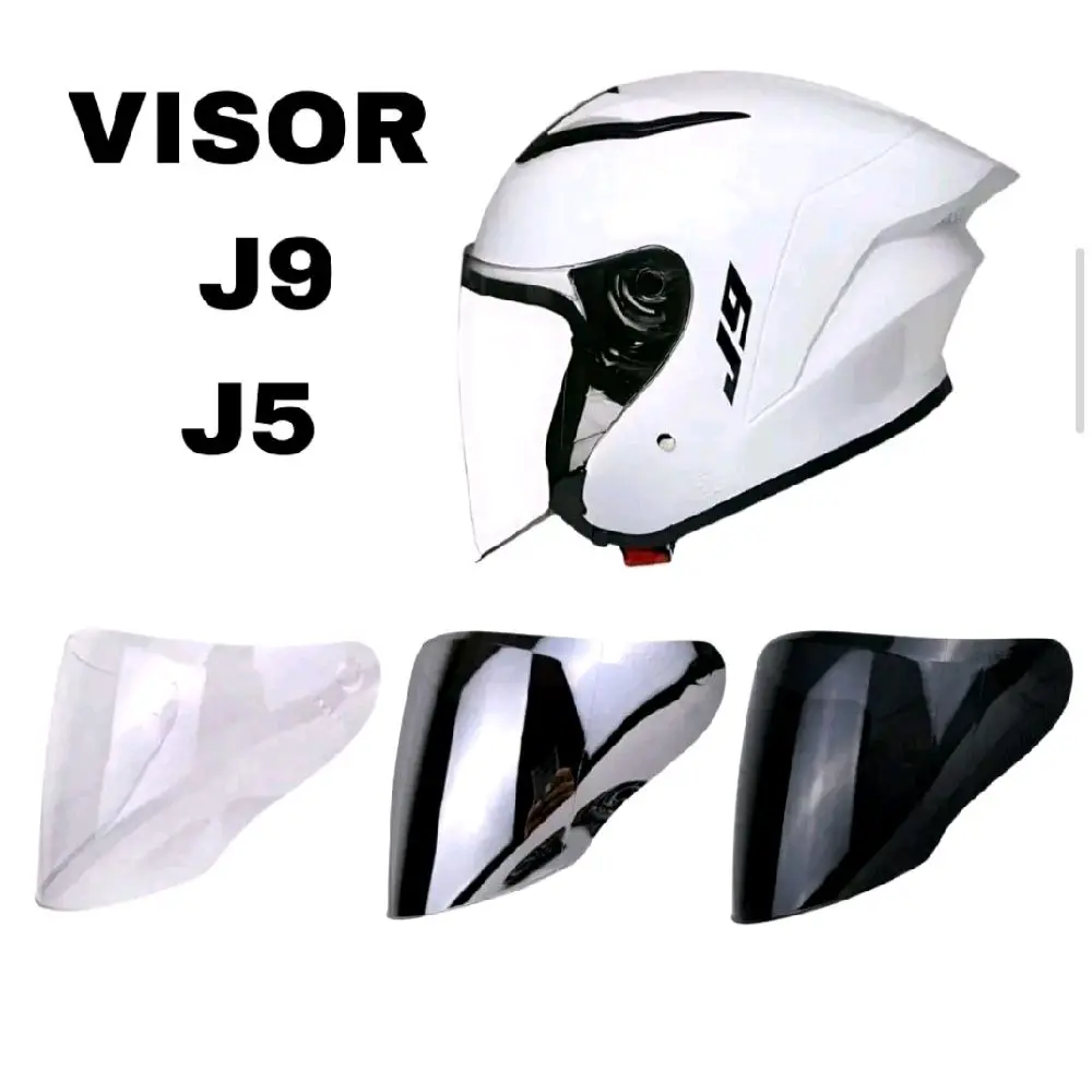 KACA HELM J9 XYZ / J5 MLA VISOR WARNA BENING HITAM SILVER