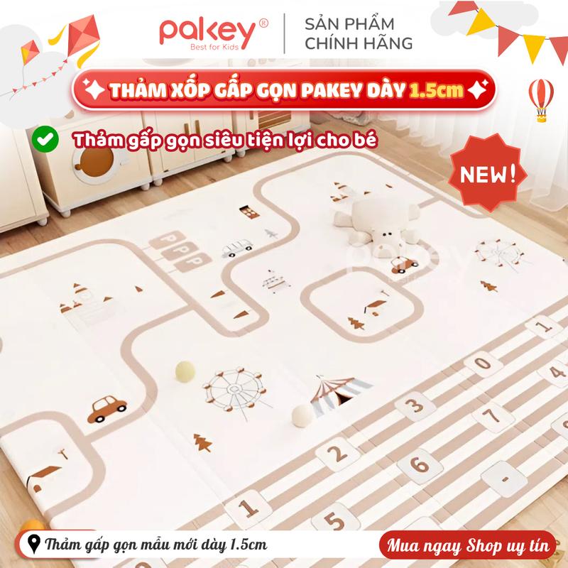   Mẫu mới  Thảm Xốp Gấp Gọn Pakey Thảm Xốp XPE Dày 1,5CM Chống Thấm Nước Chống Trơn Trượt An toàn Cho Bé 