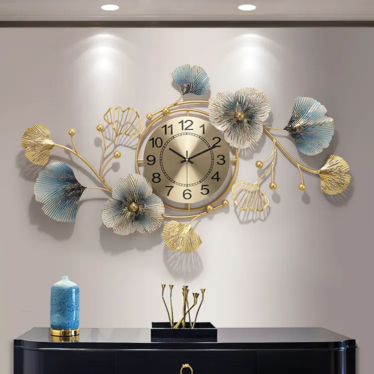 TaffHOME Jam Dinding Quartz Iron Luxury European Style 81cm - A1690 - Golden