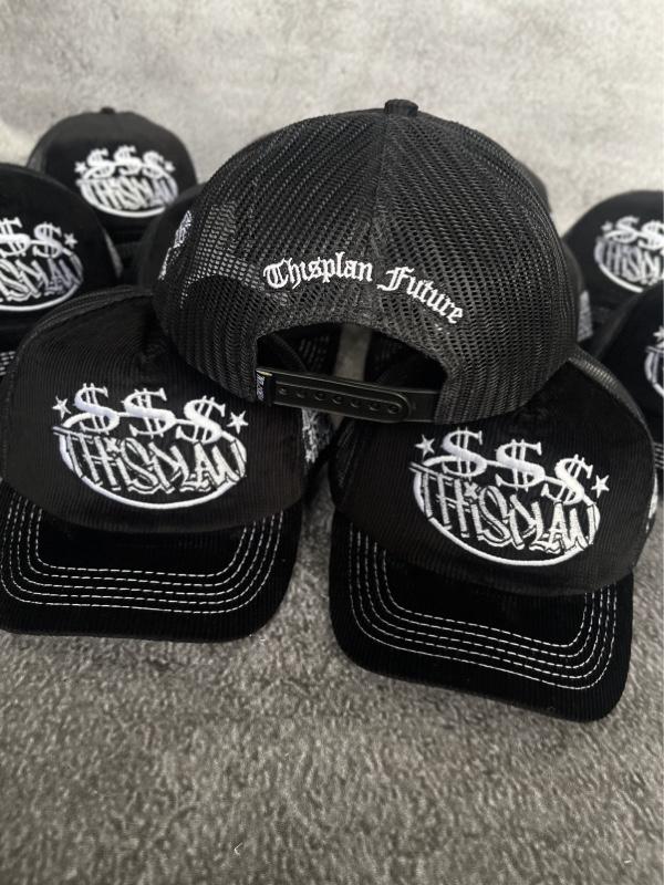 Topi Jaring Trucker hat Corduroy Dollar Black Thisplan original