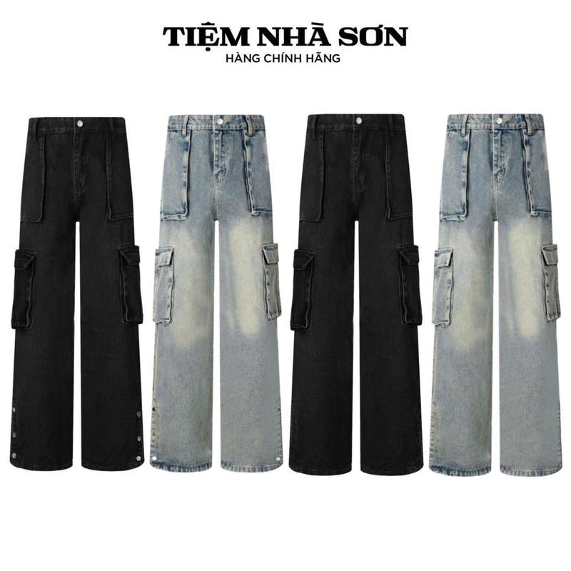  Quần JEAN Túi Hộp Cúc Bấm Unisex Nam Nữ Chính Hãng Tiệm Nhà SƠN 
