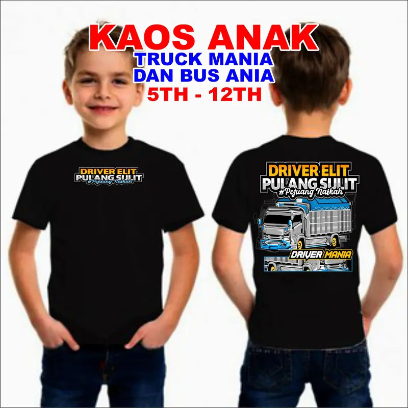 KAOS ANAK DRIVER ELIT T-SHIRT KIDS VIRAL TRUCK MANIA BUS MANIA VIRAL TERBARU KAOS KATA KATA KEREN 3