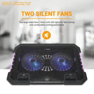 Cooling Pad MTech S900 Kipas Pendingin Notebook Laptop Fan 14 cm with RGB Coolingpad