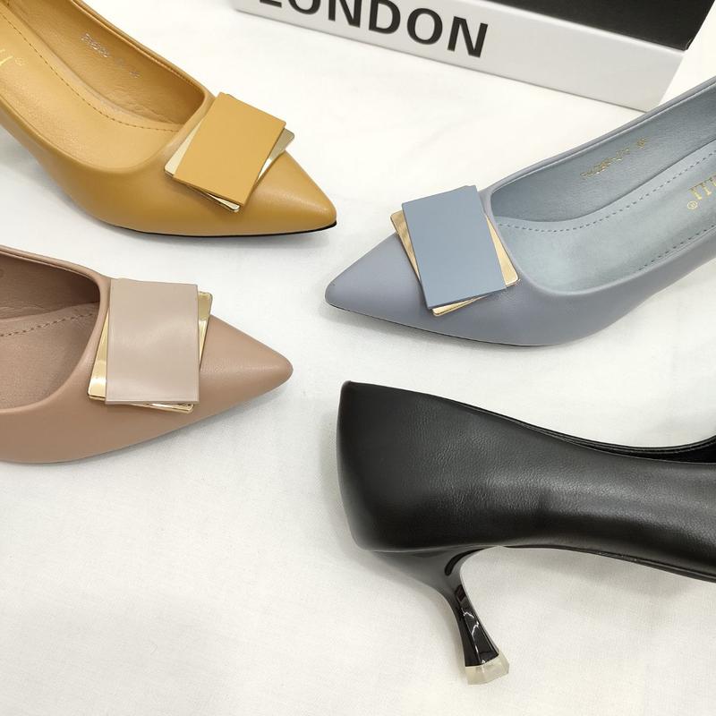 Simoncelli Sepatu Wanita Heels 5 Cm Sepatu Kerja Kuliah Kondangan Heels Kerja Pesta Hitam Khaki Elegant Import PHC98-JU Shoes 3