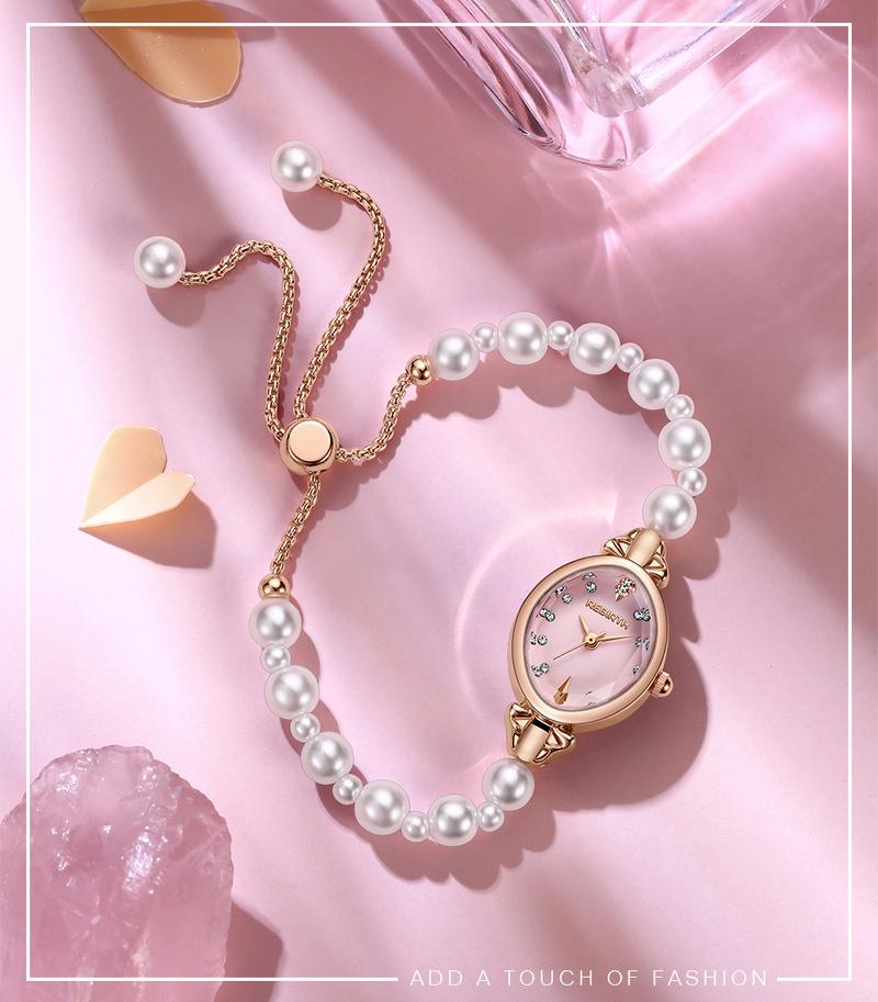 Product Introduction of REBIRTH Jam Tangan Wanita Gelang Anti Air Original Korea Elgant Model Tali Mutiara Jam Tangan Cewek   REL0136 4