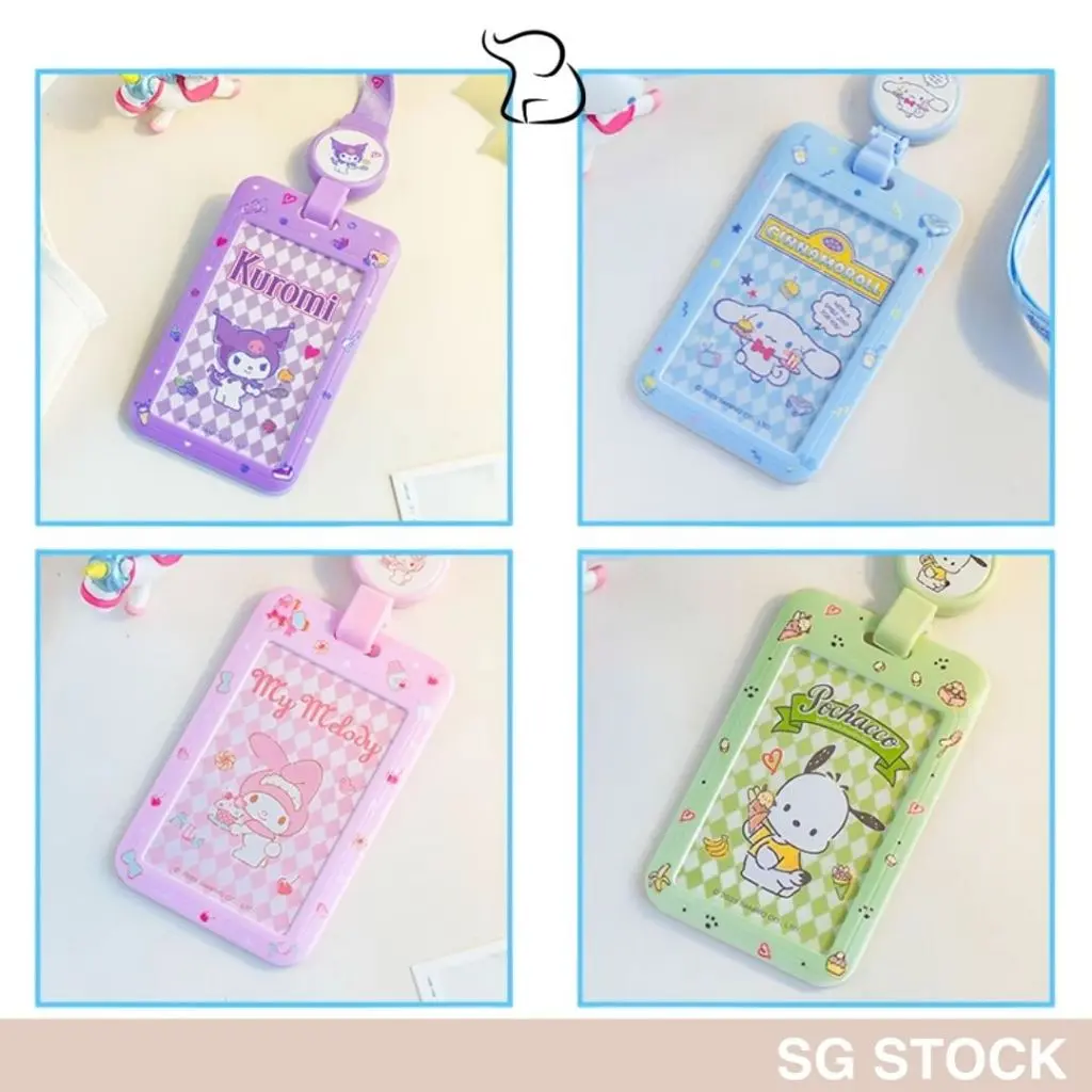 [SG] Joytop Sanrio Expandable Card Holder Ezlink Card Student Card Lanyard Retractable Kurumi Hanging Neck Bus Meal Card