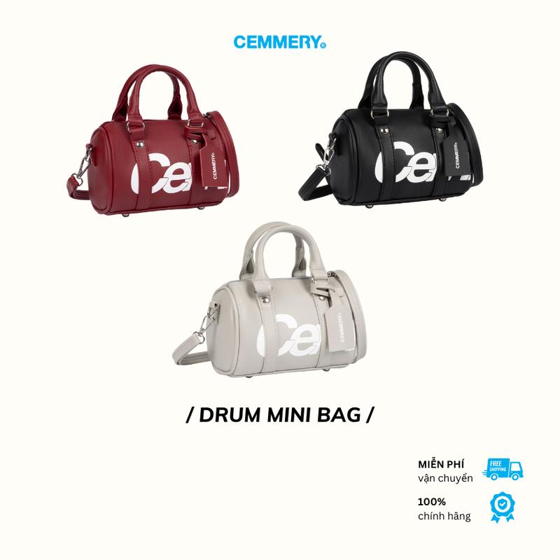 Túi Đeo Chéo CEMMERY Local Brand Chính Hãng Drum Mini Bag Da PVC Form Túi Trống Hình In 3 Màu