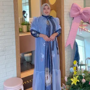RHS- Tiffany gamis PAYET silky dan outer Tricott organza simple cantik / gamis lebaran 2 in 1 / gamis kondangan