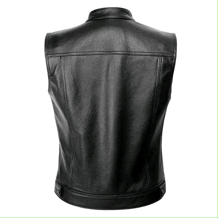 Rompi pria/Rompi motor/Rompi sintetis Pria Kulit Casual Hitam 1