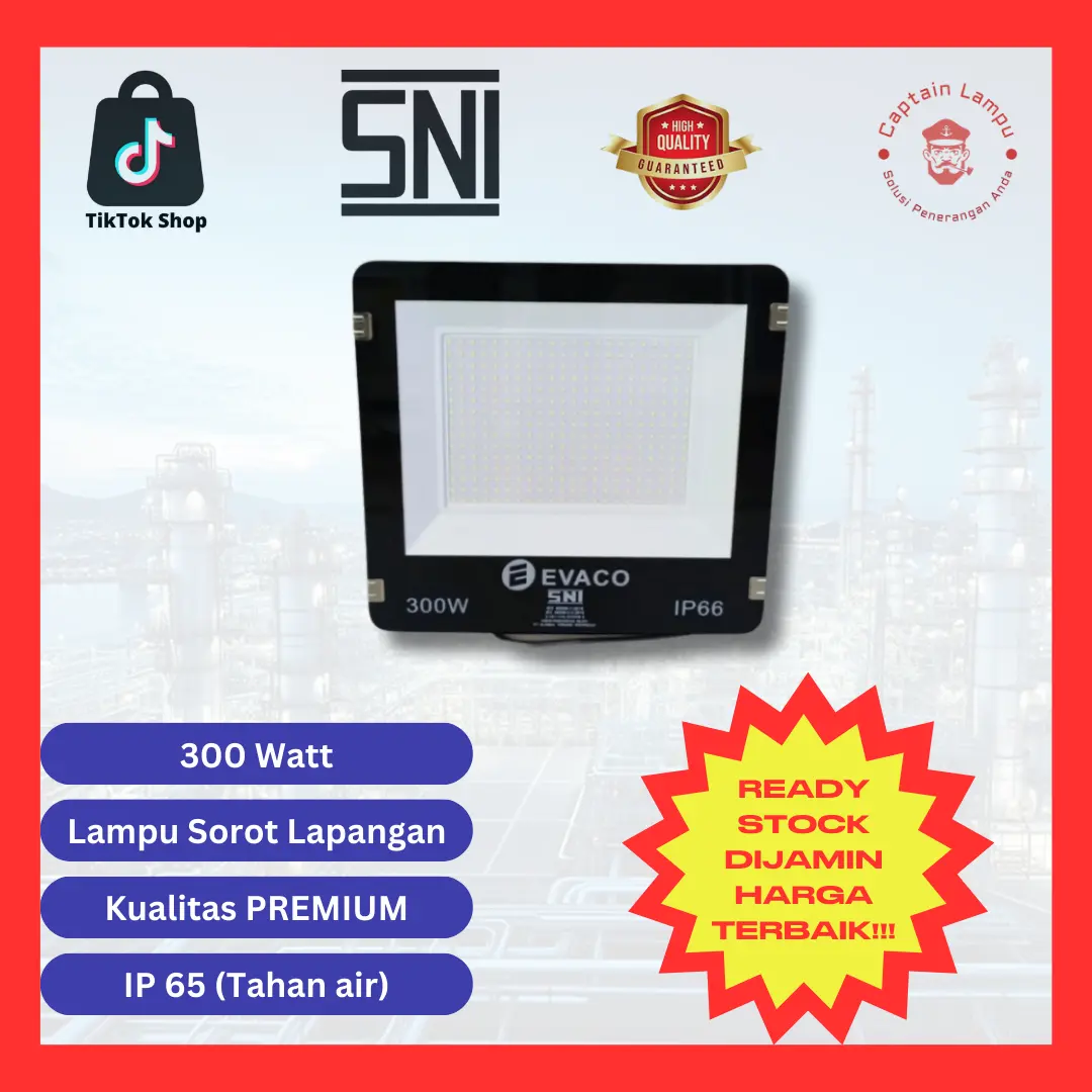 Lampu Sorot Listrik LED Flood Light 300Watt IP66 (Cahaya Putih)