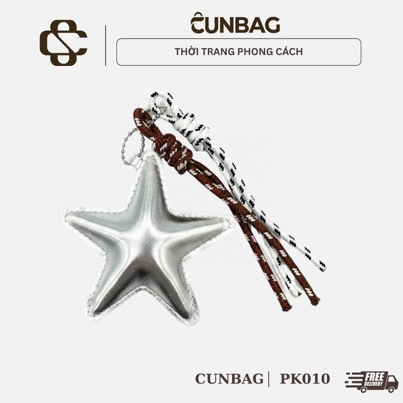 Móc Khóa Cunbag Ngôi Sao Bạc Ánh Kim Kèm Dây PK010