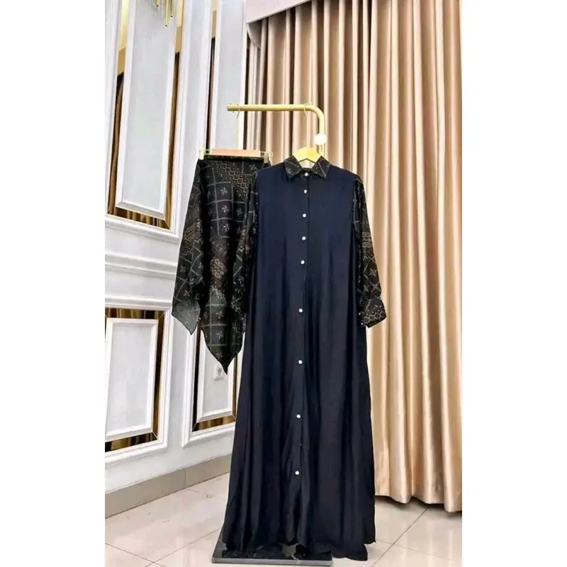Ready Gamis viral set hijab rayon premium dress lebaran 2025 0