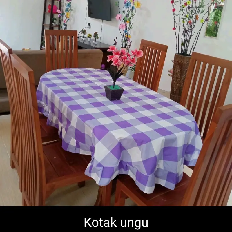 TAPLAK MEJA MAKAN OVAL KURSI 4 DAN 6 KAIN KATUN MODERN TERBARU 2024 Dekorasi Modern Taplak Meja Katun Elegant Pink Tablecloths & Runners 4