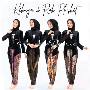 Set Kebaya Kutubaru (Polos) + Rok Plisket / Warna & Size Lengkap