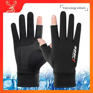 Ice Silk Cycling Gloves Sarung Tangan Memancing Anti Slip Sepeda Pria Wanita Sarung Tangan Layar Sentuh Bersirkulasi