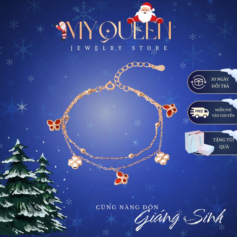 Lắc tay VƯỜN HOA HỒ ĐIỆP mnag nét đẹp nữ tính dịu dàng tinh tế chất liệu titan mạ vàng hồng phụ kiện trang sức nữ