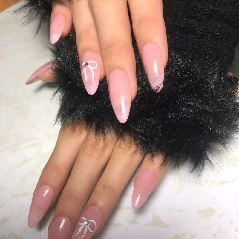 Press On Nail +Natural Colour +Praktis + Tinggal tempel +kuku cantik + Nude Pink 1