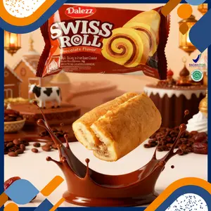 18g*14pcs 18pcs 22pcs Dalezz Swiss Roll Rasa Cokelat Isi Krim Bolu Gulung Enak dan Lezat
